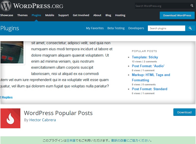 人気記事をランキング形式で表示できる「WordPress Popular Posts」